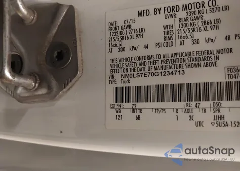 2016 Ford Transit Connect Xl from USA, damaged, VIN NM0LS7E70G1234713
